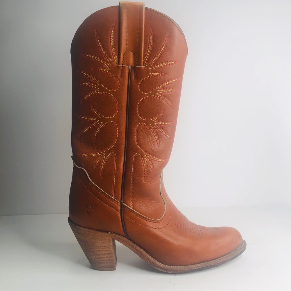 Frye 6195 Vintage Cognac Leather Western